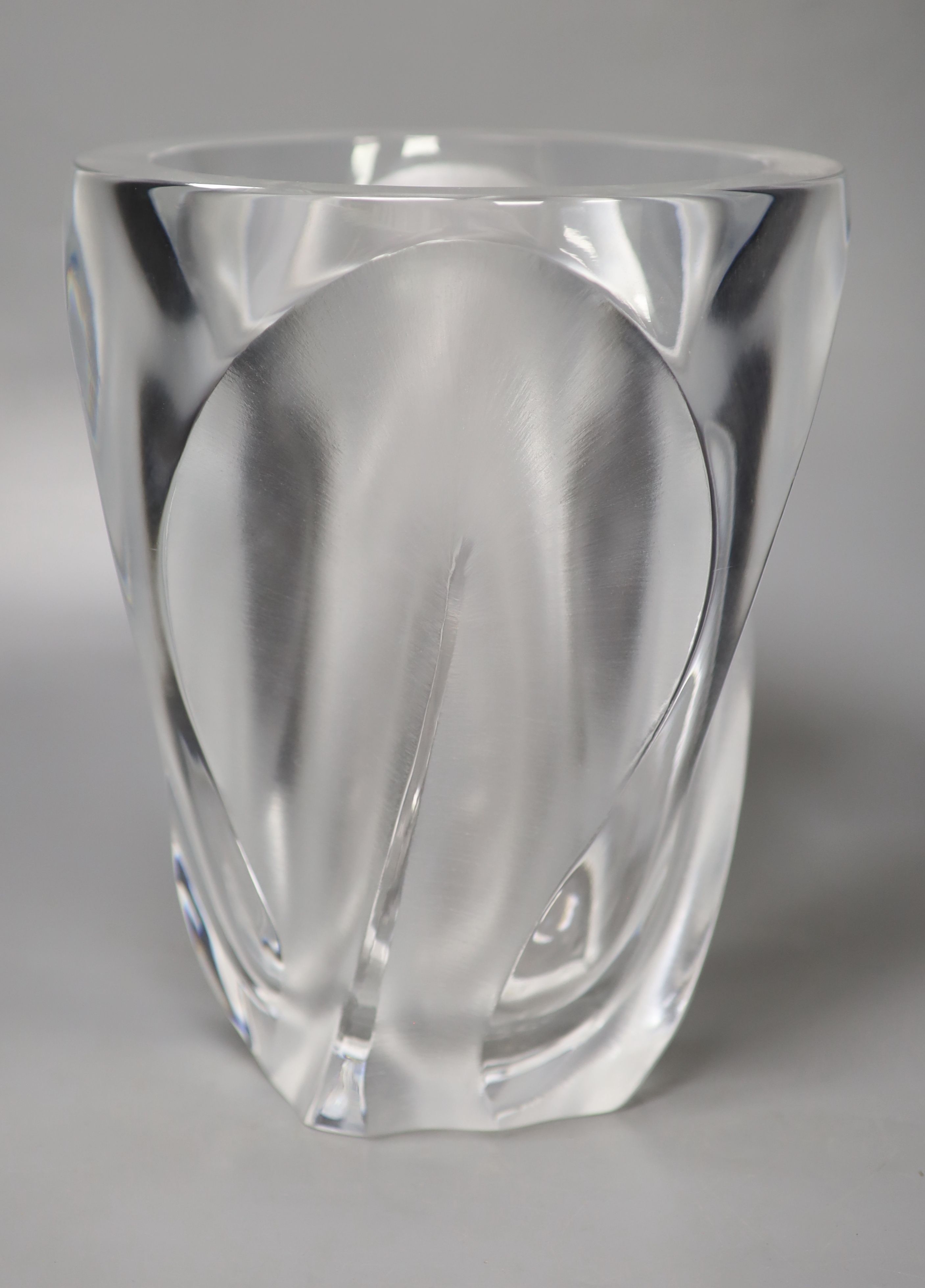 A Lalique France glass vase, height 26.5cm